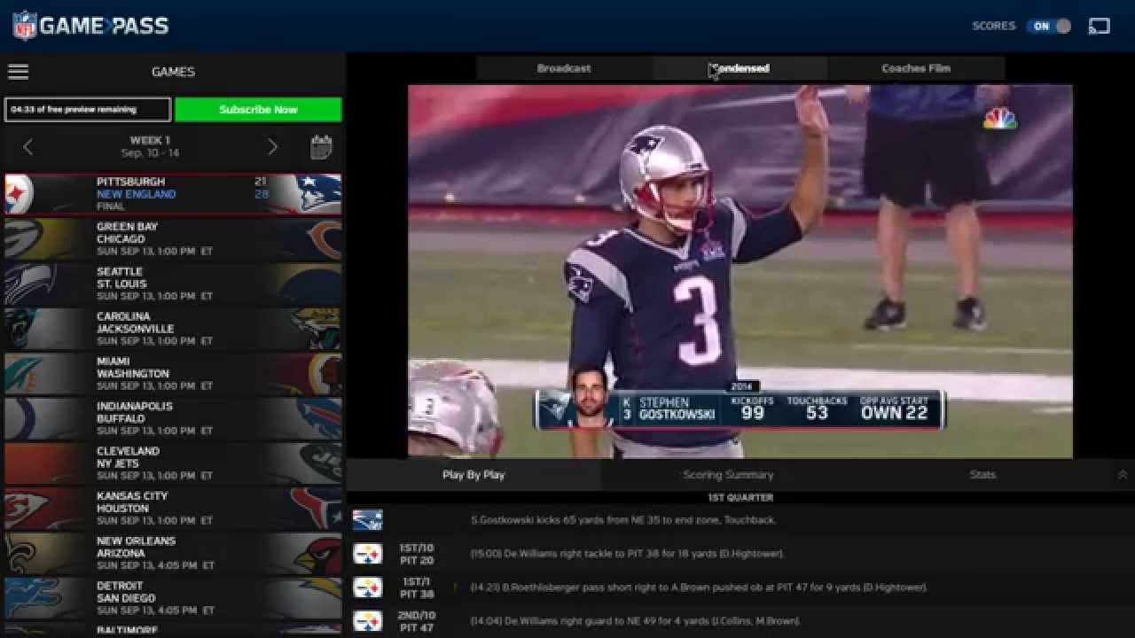 watch nfl game pass on iphone