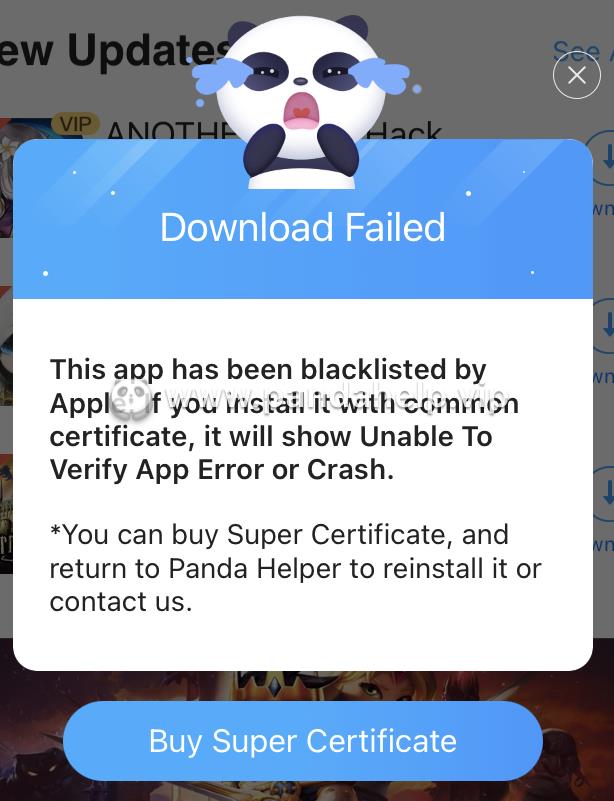 app has been blacklisted