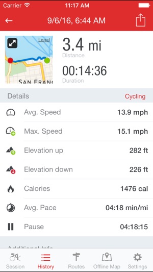 Runtastic Road Bike GPS PRO