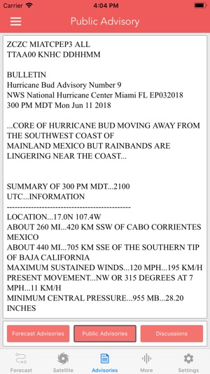 National Hurricane Center Data