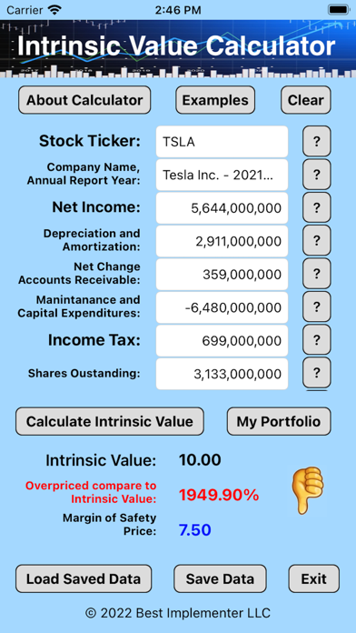 Intrinsic Value Calculator DIY