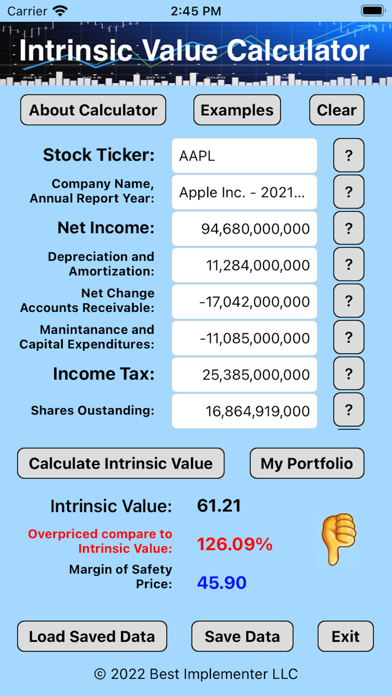 Intrinsic Value Calculator DIY