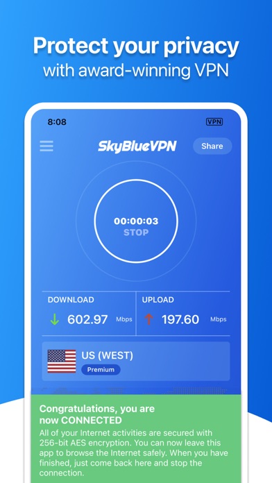 SkyBlueVPN: VPN Fast & Secure
