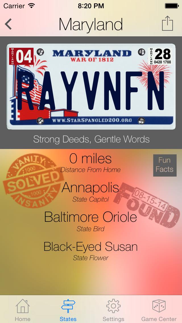 States And Plates, The License Plate Game