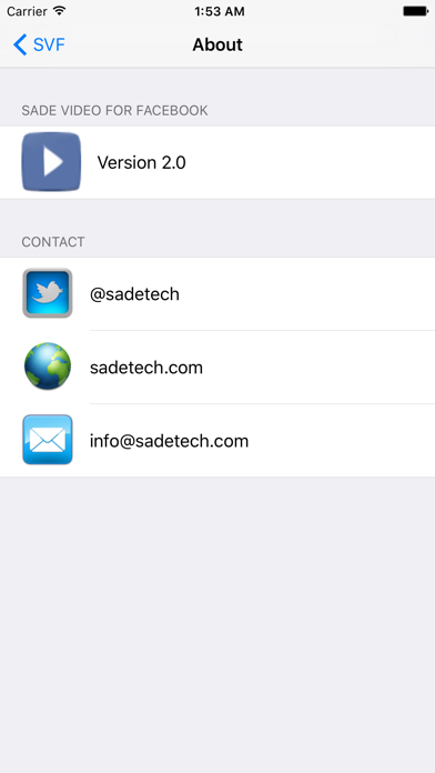 SADE Video for Facebook