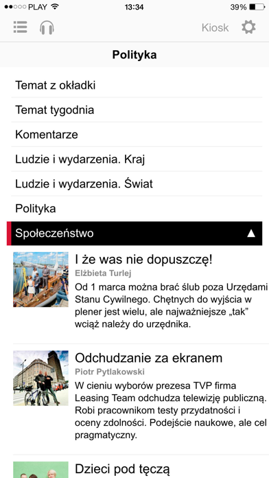 Polityka: kiosk z wydaniami