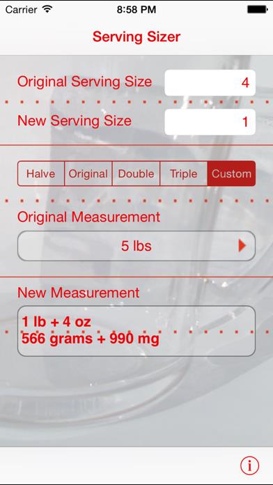 Serving Sizer recipe converter