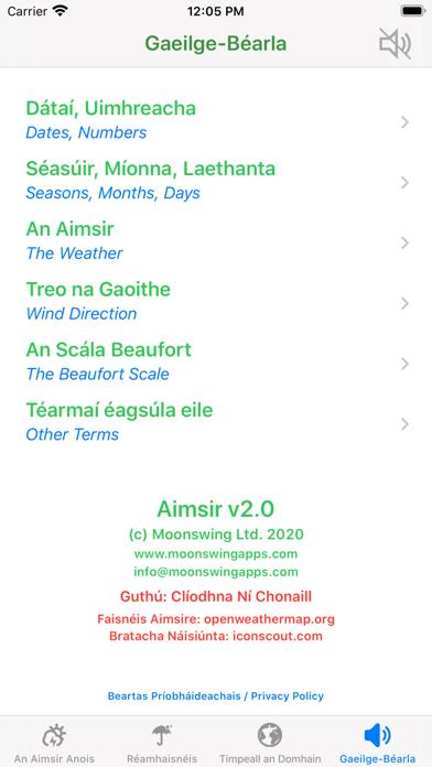 Aimsir - The Weather in Irish