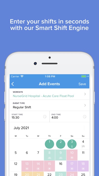 NurseGrid Nurse Shift Calendar
