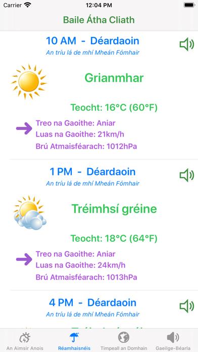 Aimsir - The Weather in Irish