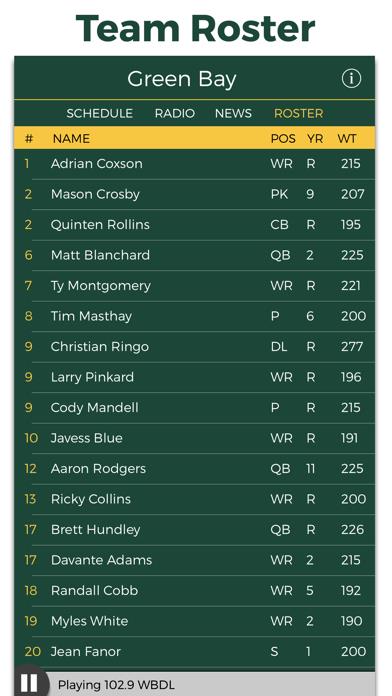 Green Bay Football Radio & Live Scores