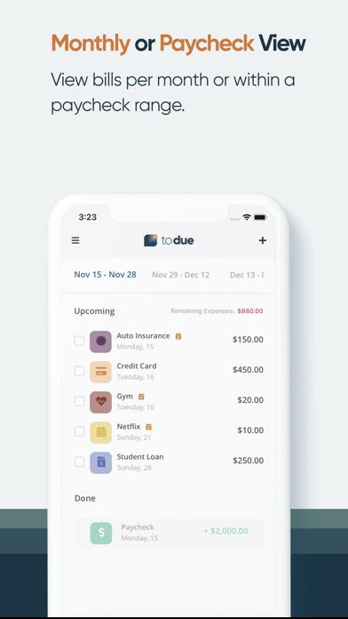 ToDue: Bills & Expense Manager