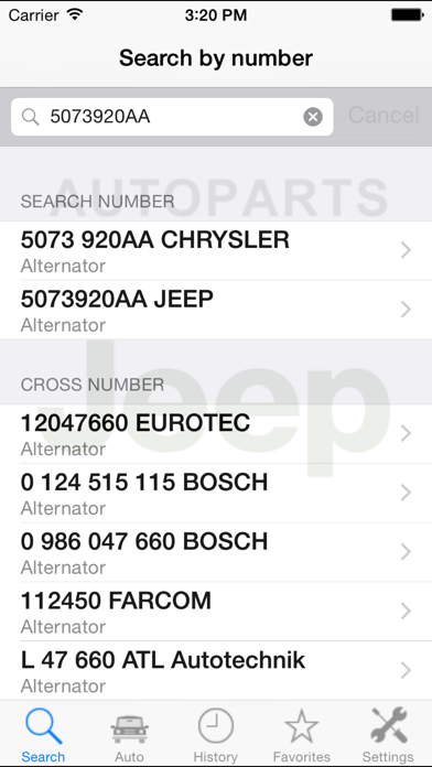 Autoparts for Jeep