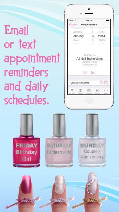 eNails - Nail salon appointment schedule calender