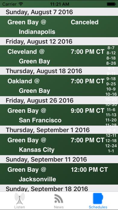 Green Bay Football - Radio, Scores & Schedule