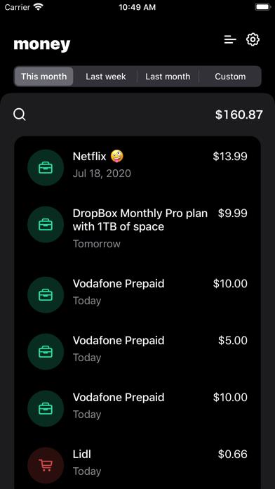 Money: track income & expenses