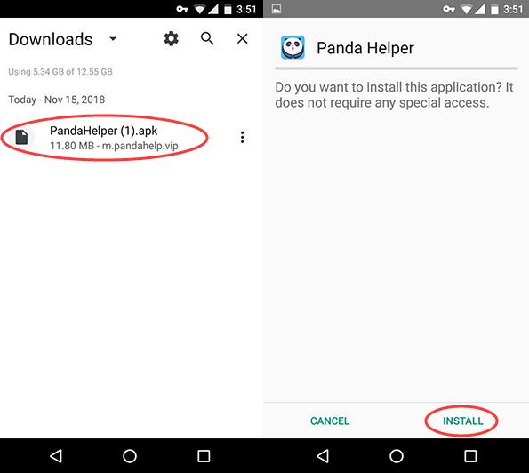 Panda Helper on Android