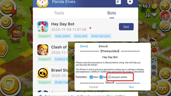 Hay Day Bot account switch