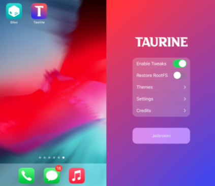 Taurine jailbreak for iOS 14.3