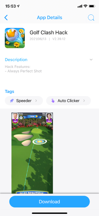 search and install Golf Clash Hack