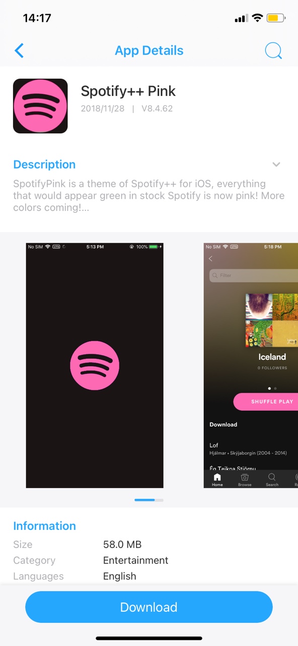 Pink Spotify App